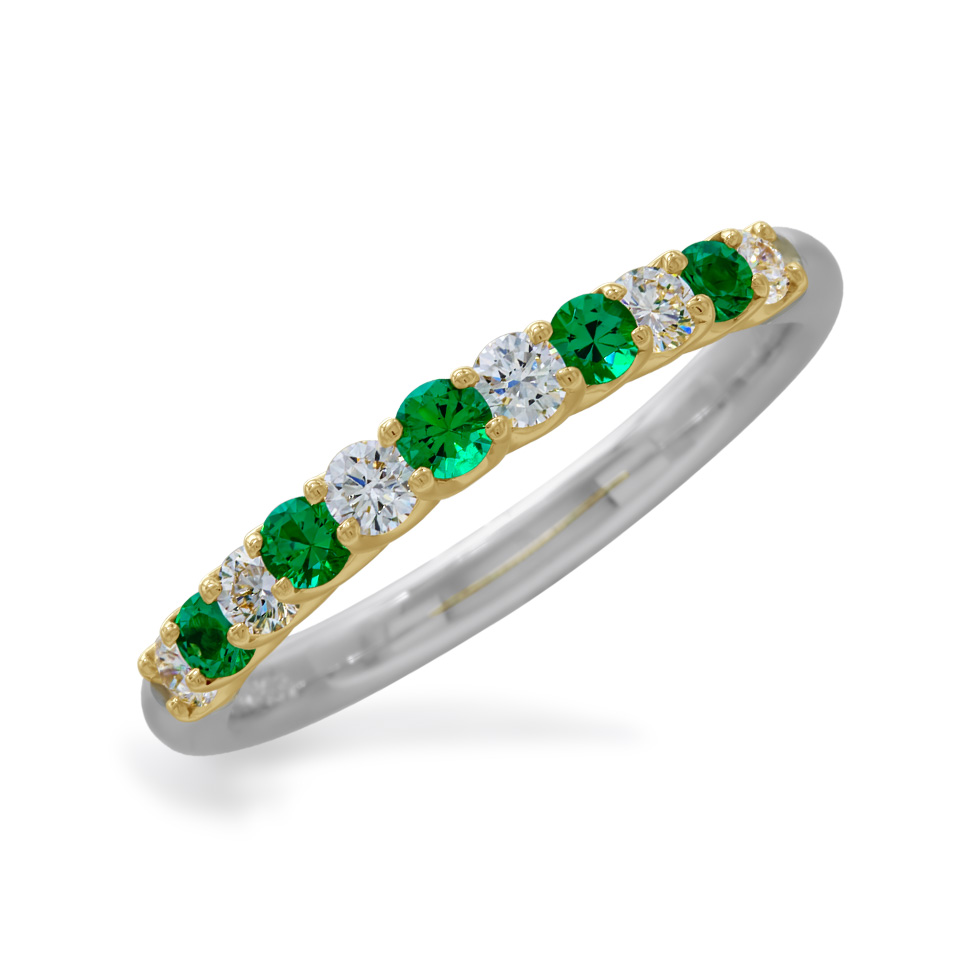 Emerald Diamond Ring | SUWA | Anniversary Band Rings
