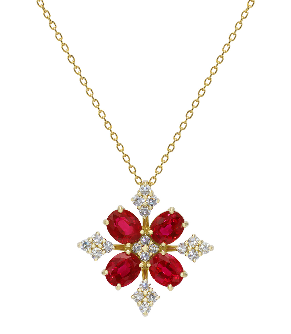 Anniversary Jewelry 18KYG Ruby Diamond Pendant K23777DIRU