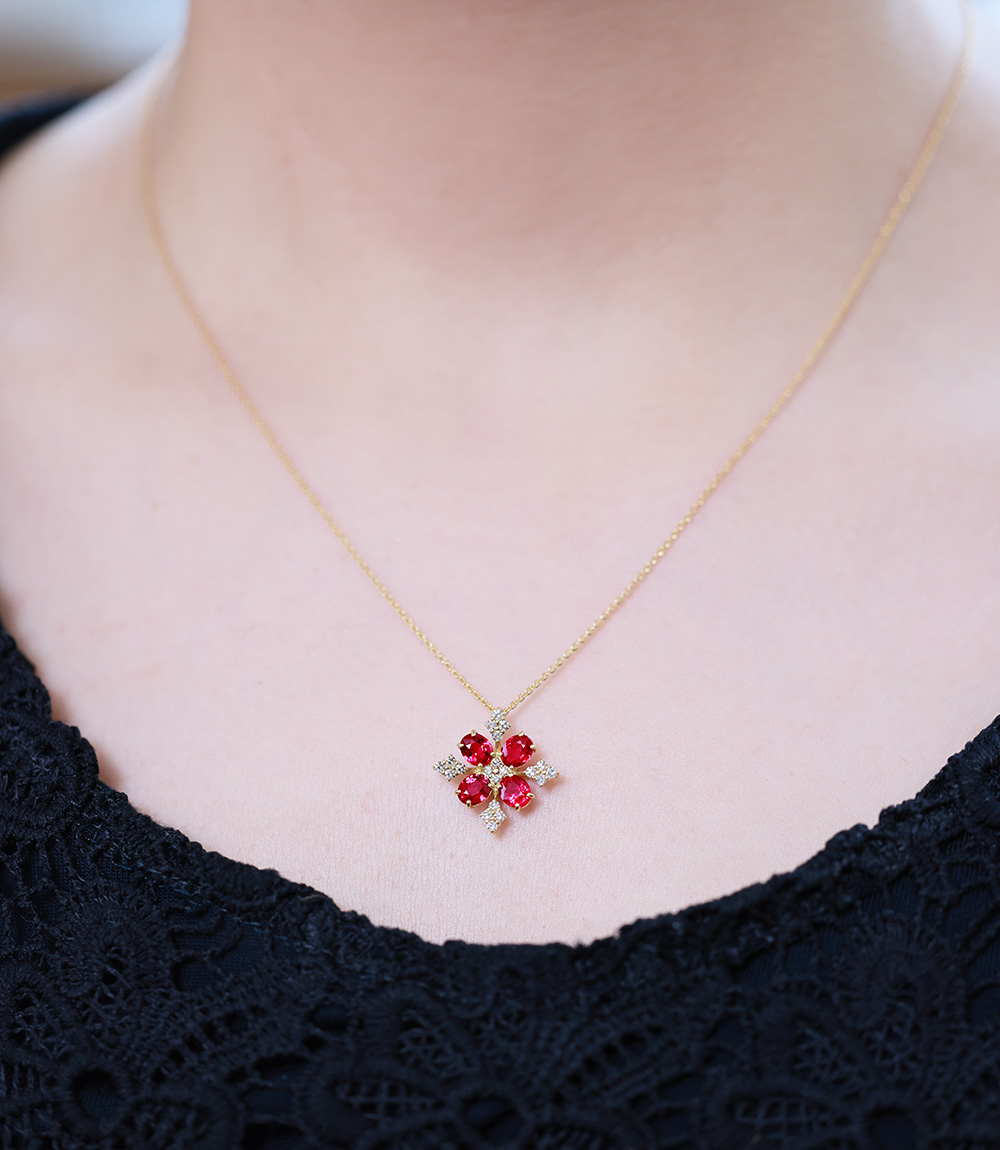 Anniversary Jewelry 18KYG Ruby Diamond Pendant K23777DIRU