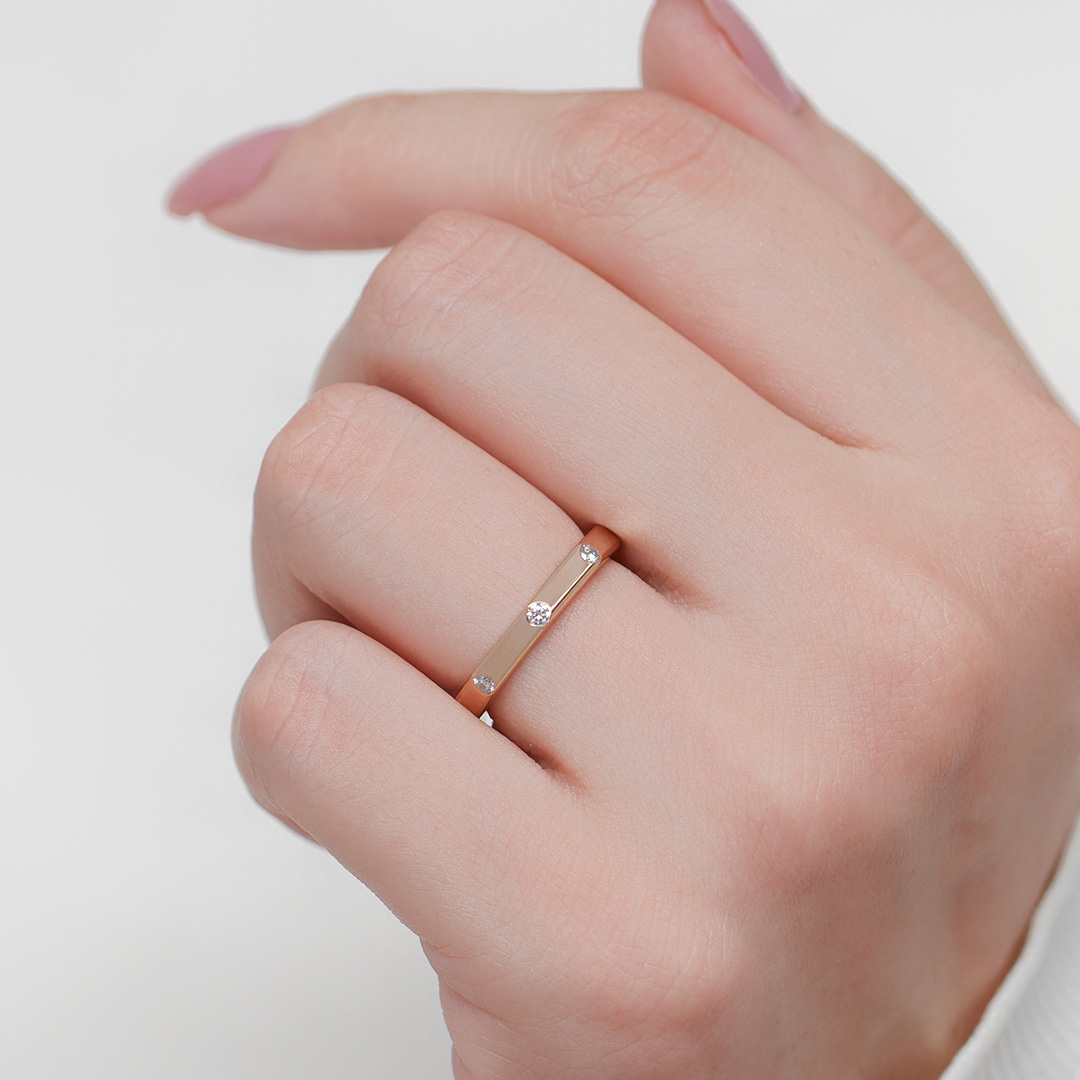 Ephesus 18KPG Octagon Diamond Ring R74218DI