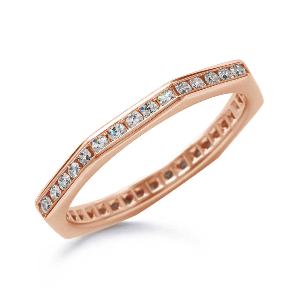 Ephesus 18KPG Octagon Diamond Ring R74554DI