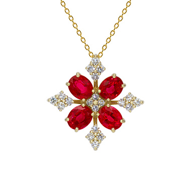 18KYG Ruby Diamond Pendant K23777DIRU