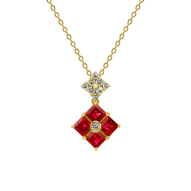 18KYG Ruby Diamond Pendant K23778DIRU