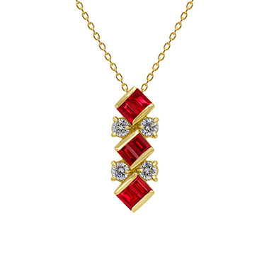 18KYG Ruby Diamond Pendant K32808DIRU