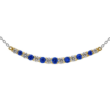 18KYG Pt950 Sapphire Diamond Pendant K33178DISA
