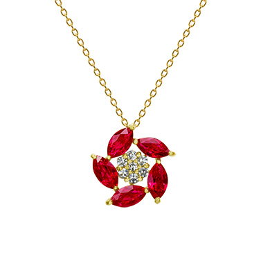 18KYG Ruby Diamond Pendant K33182DIRU