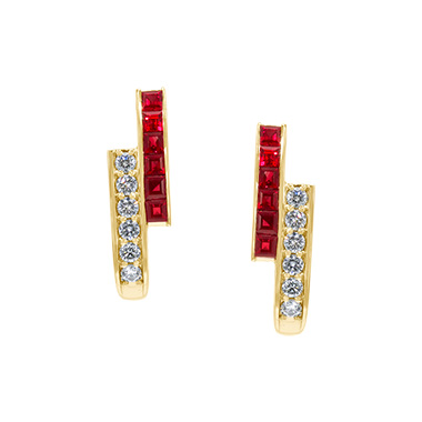 18KYG Ruby Diamond Earrings K51524DIRU
