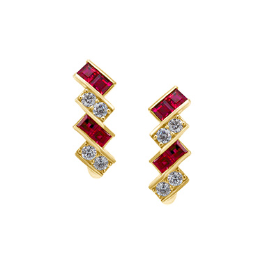 18KYG Ruby Diamond Earrings K51525DIRU