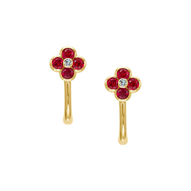 18KYG Ruby Diamond Earrings K51645DIRU