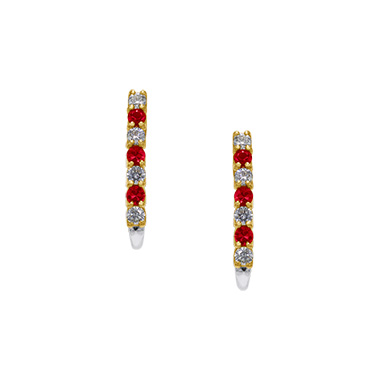 Pt950 18K Ruby Diamond Earrings M51633DIRU