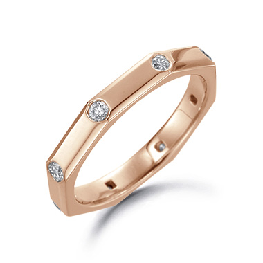 18KPG Octagon Diamond Ring R74218DI