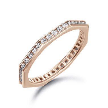 18KPG  Octagon Diamond Ring R74554DI